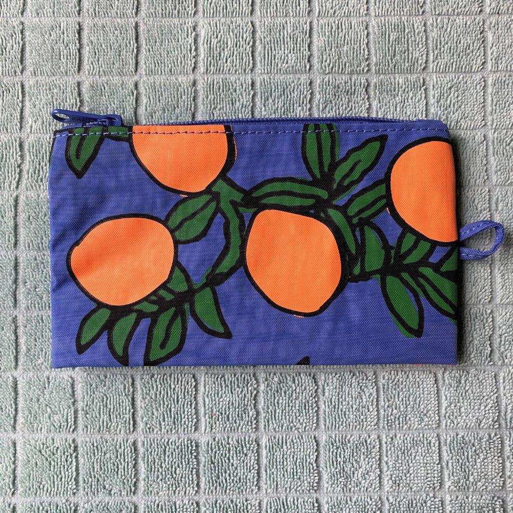 NWOT Baggu Go Pouch Small - Orange Tree Periwinkle - Picture 4 of 10